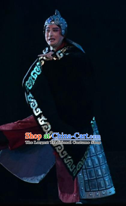 Ping Cheng Fu Chinese Bangzi Opera General Armor Apparels Costumes and Headpieces Traditional Shanxi Clapper Opera Garment Wusheng Clothing