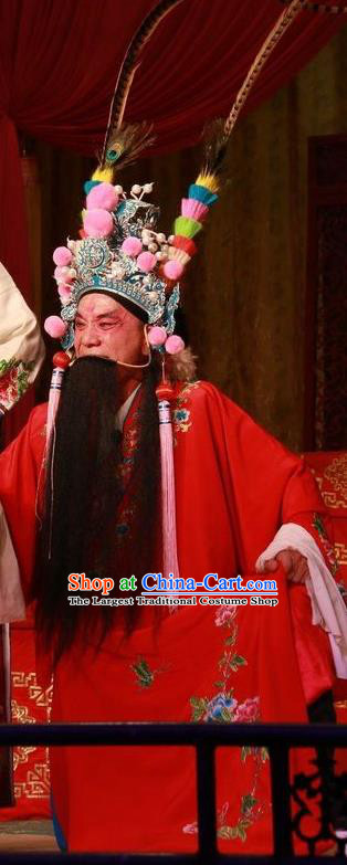 Ba Lang Ci Xiao Chinese Bangzi Opera Elderly Male Apparels Costumes and Headpieces Traditional Shanxi Clapper Opera Yang Balang Garment Laosheng Clothing