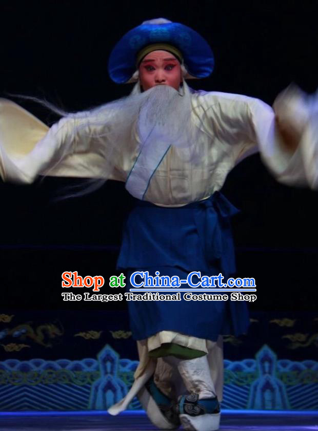 Women General of Yang Family Chinese Bangzi Opera Laosheng Apparels Costumes and Headpieces Traditional Shanxi Clapper Opera Elderly Male Garment Clothing