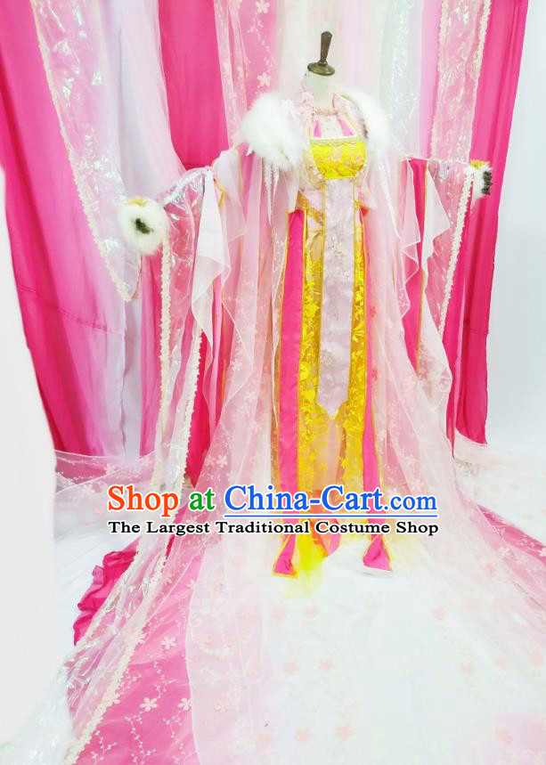 Chinese Traditional Cosplay Princess Consort Qu Xiaofeng Hanfu Dress Costumes Ancient Goddess Apparels for Women