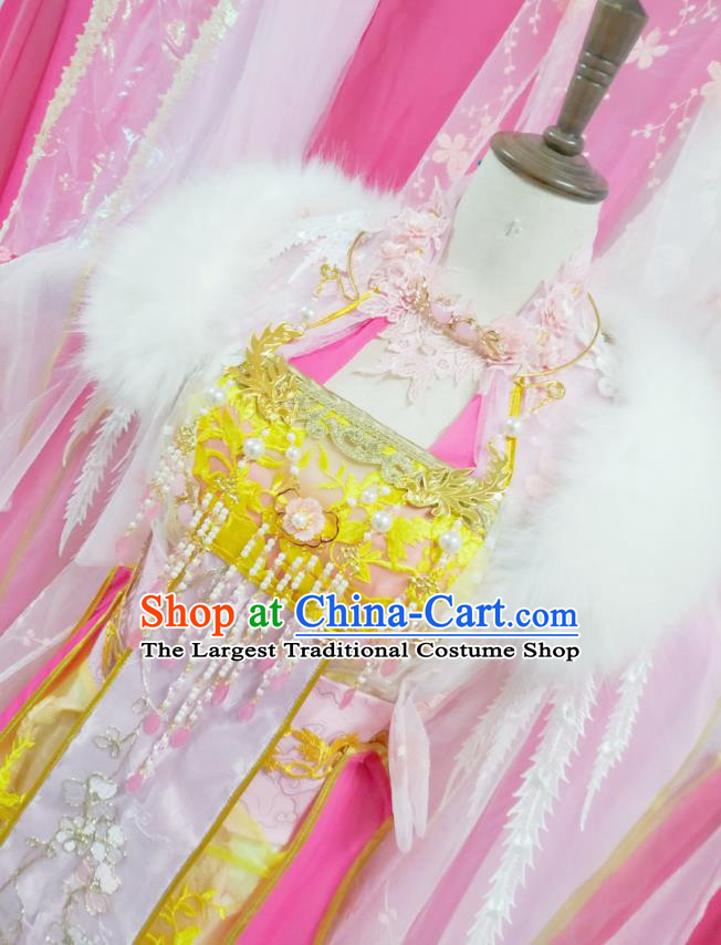 Chinese Traditional Cosplay Princess Consort Qu Xiaofeng Hanfu Dress Costumes Ancient Goddess Apparels for Women