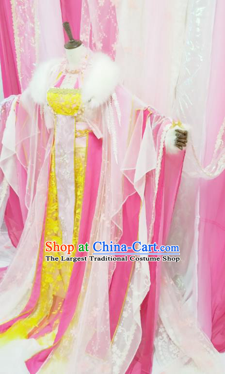 Chinese Traditional Cosplay Princess Consort Qu Xiaofeng Hanfu Dress Costumes Ancient Goddess Apparels for Women