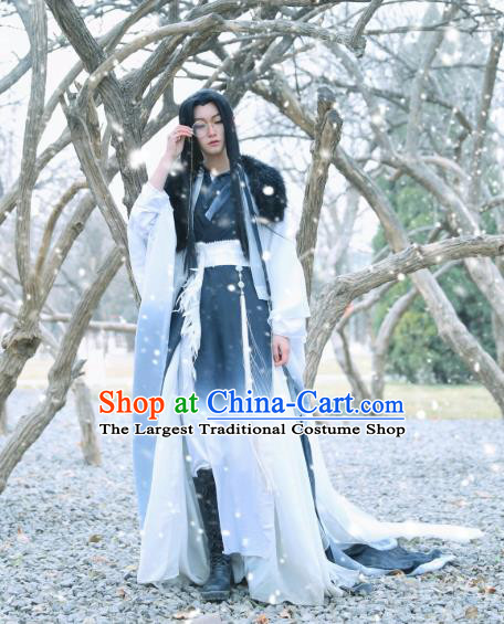 Top Chinese Cosplay Swordsman Gu Yun Costume Ancient Young Knight Hero Clothing for Men