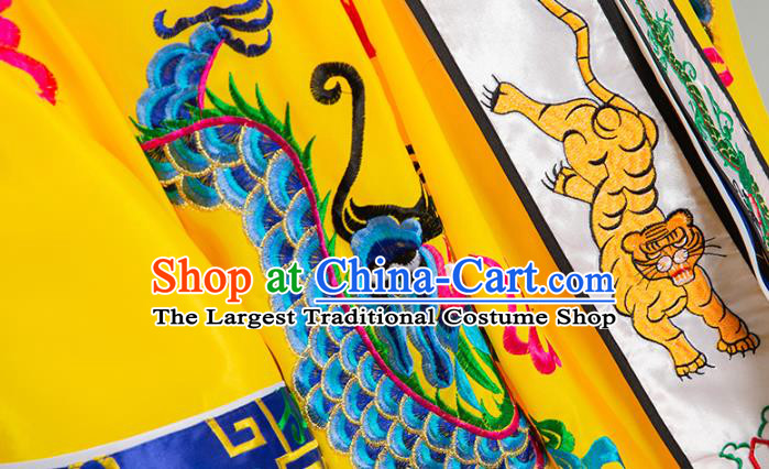 Traditional Chinese Embroidered Dragon Yellow Gown Taoist Nun Koshibo Priest Frock Martial Arts Costumes China Taoism Tai Chi Garment for Women