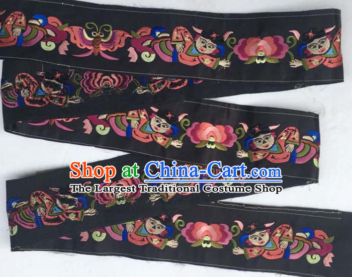 Chinese Traditional Embroidered Immortal Flowers Patch Decoration Embroidery Applique Craft Embroidered Band Accessories