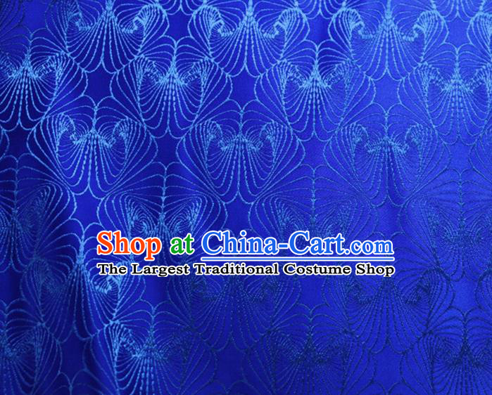 Asian Chinese Traditional Conch Pattern Design Royalblue Brocade Fabric Silk Tapestry Tang Suit Material