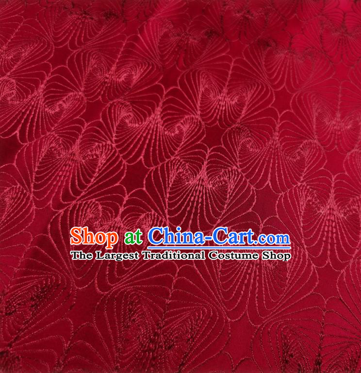 Asian Chinese Traditional Conch Pattern Design Magenta Brocade Fabric Silk Tapestry Tang Suit Material