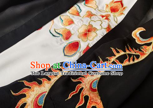 Chinese Ancient Court Maid Costumes Tang Dynasty Palace Lady Hanfu Garment Black Blouse Camisole and Embroidered Skirt Complete Set