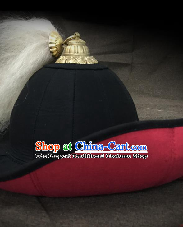 Traditional Chinese Song Dynasty Swordsman Black Flax Hat Headpiece Ancient General Helmet for Men