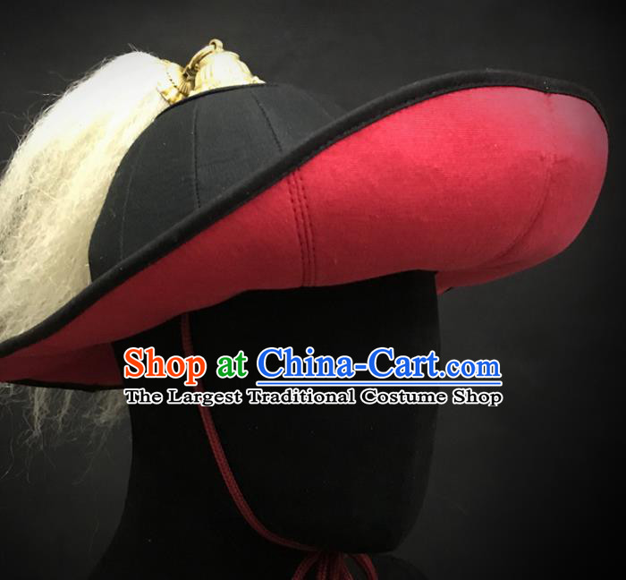 Traditional Chinese Song Dynasty Swordsman Black Flax Hat Headpiece Ancient General Helmet for Men