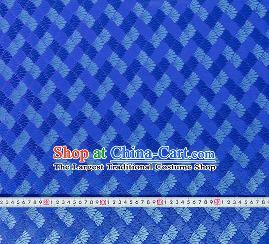 Chinese Traditional Shell Pattern Design Royalblue Brocade Silk Fabric Tapestry Material Asian DIY Hanfu Dress Satin Damask