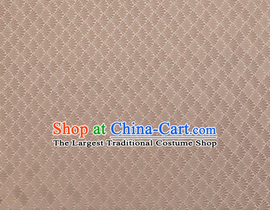 Chinese Traditional Shell Pattern Design Light Tan Brocade Silk Fabric Tapestry Material Asian DIY Hanfu Dress Satin Damask