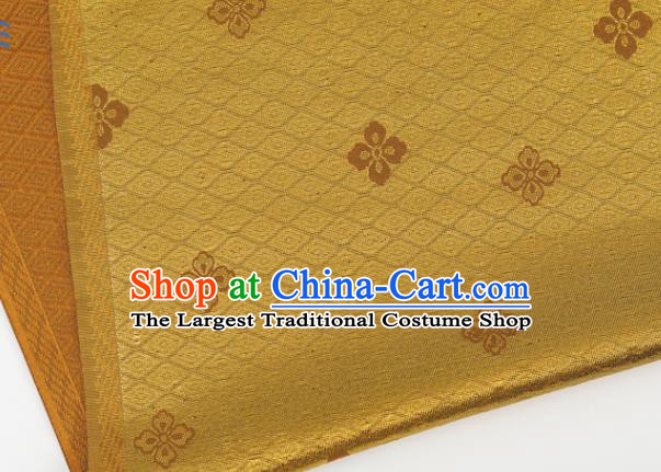 Japanese Traditional Sorbus Pattern Design Golden Brocade Fabric Silk Material Traditional Asian Japan Kimono Nishijin Satin Tapestry