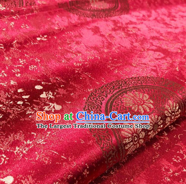 Magenta Asian Chinese Traditional Chrysanthemum Pattern Design Nanjing Brocade Silk Fabric Tang Suit Tapestry Satin Material