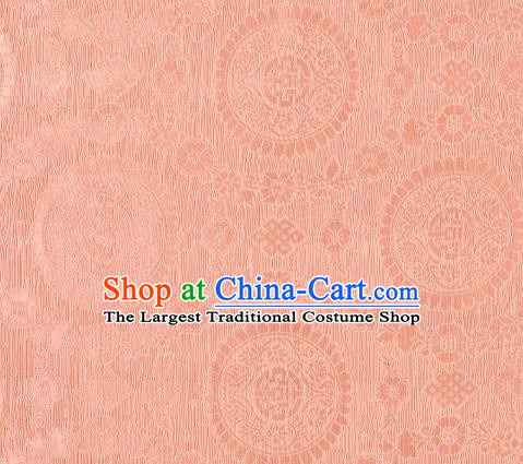Chinese Classical Lucky Pattern Design Light Pink Brocade Silk Fabric Tapestry Material Asian Traditional DIY Tibetan Robe Satin Damask