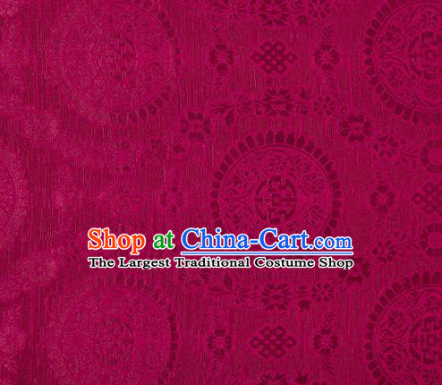 Chinese Classical Lucky Pattern Design Wine Red Brocade Silk Fabric Tapestry Material Asian Traditional DIY Tibetan Robe Satin Damask