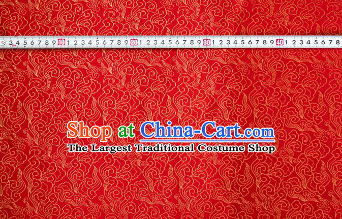 Chinese Classical Clouds Pattern Design Red Brocade Silk Fabric Tapestry Material Asian Traditional DIY Tang Suit Satin Damask