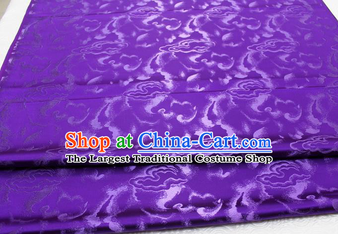 Chinese Classical Cloud Pattern Design Purple Brocade Asian Traditional Tapestry Material DIY Satin Damask Dress Silk Fabric