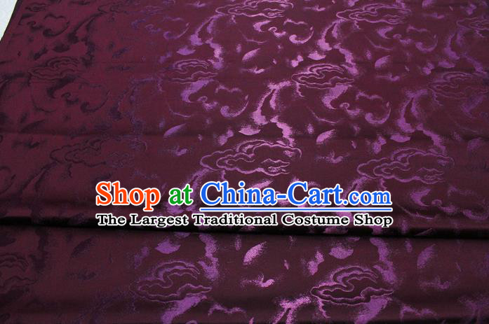 Chinese Classical Cloud Pattern Design Maroon Brocade Asian Traditional Tapestry Material DIY Satin Damask Dress Silk Fabric