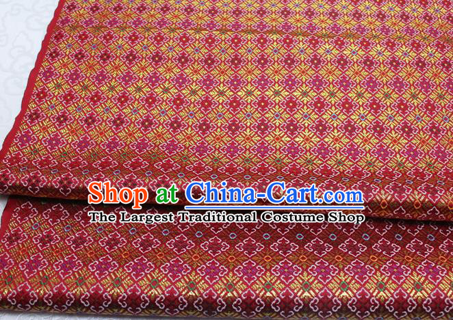 Red Chinese Classical Pattern Design Brocade Mongolian Robe Silk Fabric DIY Satin Damask Asian Traditional Tapestry Material