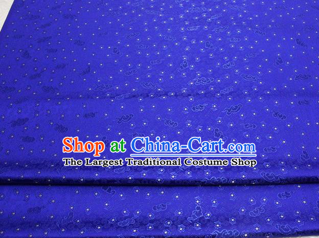 Chinese Classical Cloud Blossom Pattern Design Royalblue Brocade Mongolian Robe Asian Traditional Tapestry Material Silk Fabric DIY Satin Damask