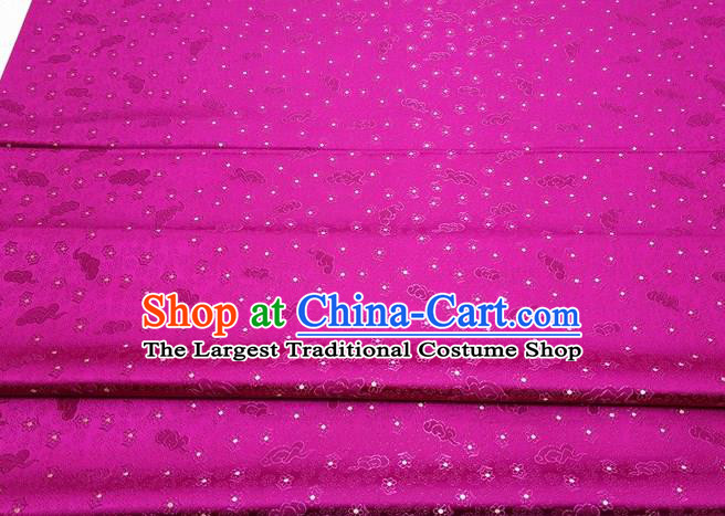 Chinese Classical Cloud Blossom Pattern Design Rosy Brocade Mongolian Robe Asian Traditional Tapestry Material Silk Fabric DIY Satin Damask