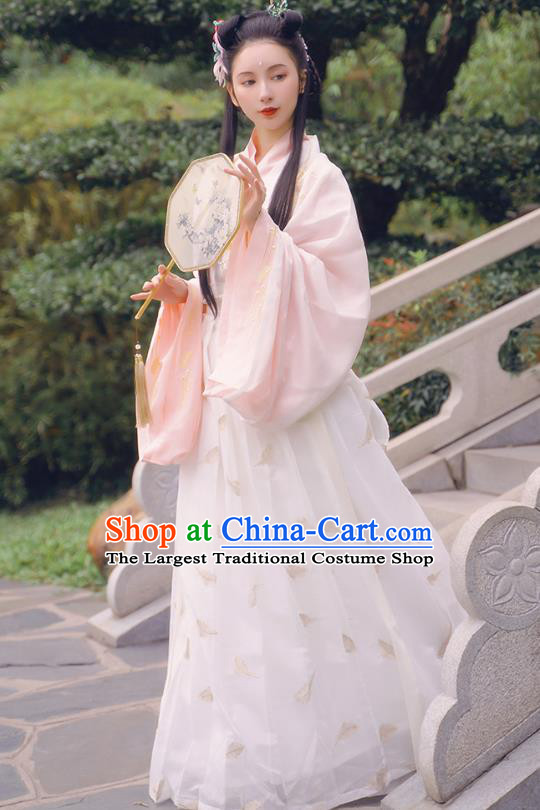 Traditional Chinese Jin Dynasty Royal Princess Dress Hanfu Apparels Ancient Infanta Historical Costumes Blouse and Skirt Complete Set