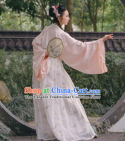 Traditional Chinese Jin Dynasty Royal Princess Dress Hanfu Apparels Ancient Infanta Historical Costumes Blouse and Skirt Complete Set