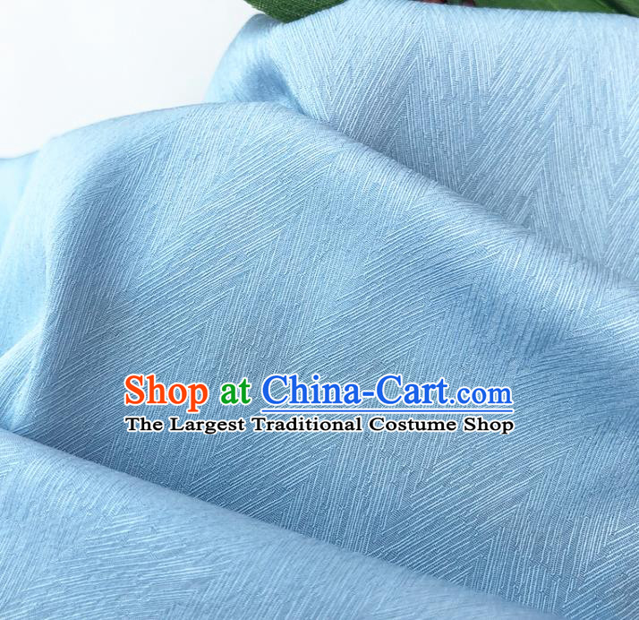 Top Quality Chinese Light Blue Satin Fabric Traditional Asian Hanfu Dress Cloth Silk Material Traditional Jacquard Tapestry
