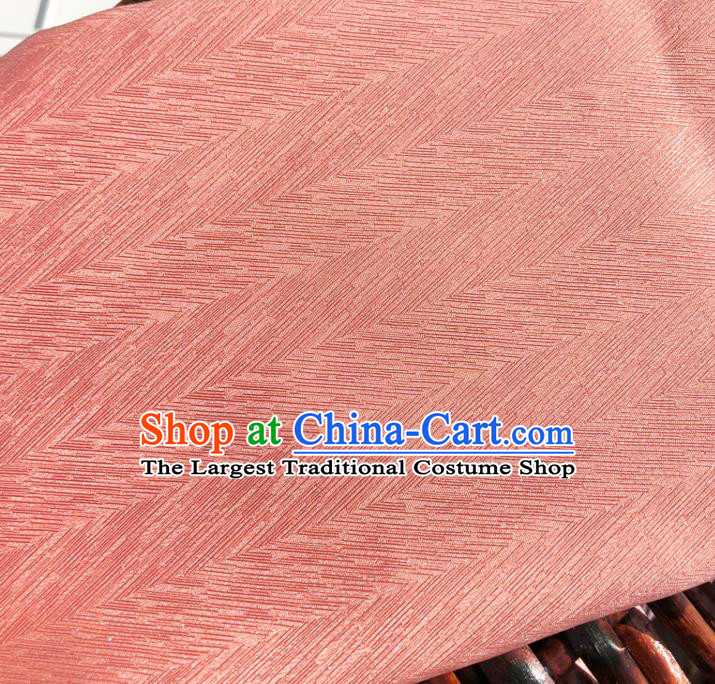 Top Quality Chinese Peach Pink Satin Fabric Traditional Asian Hanfu Dress Cloth Silk Material Traditional Jacquard Tapestry