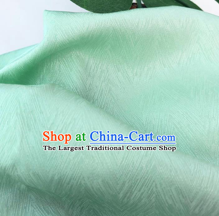 Top Quality Chinese Light Green Satin Fabric Traditional Asian Hanfu Dress Cloth Silk Material Traditional Jacquard Tapestry