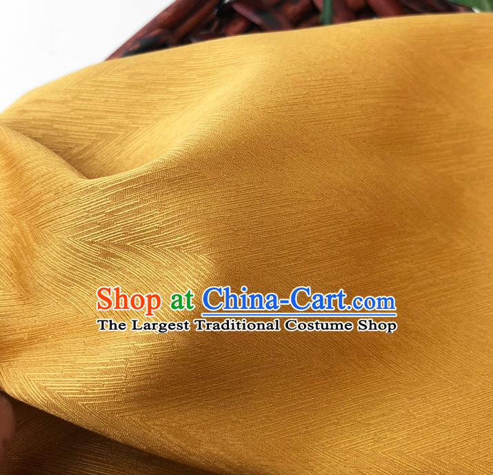 Top Quality Chinese Yellow Satin Fabric Traditional Asian Hanfu Dress Cloth Silk Material Traditional Jacquard Tapestry