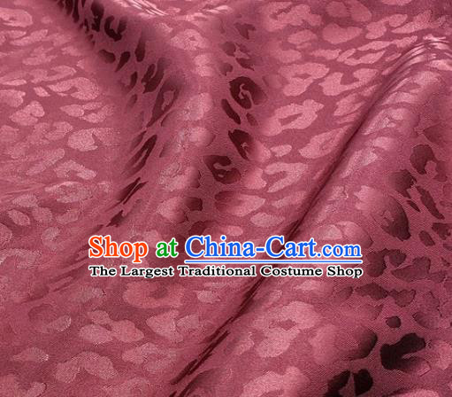 Chinese Traditional Leopard Dragonfly Pattern Design Maroon Satin Fabric Silk Material Traditional Asian Tang Suit Cloth Tapestry