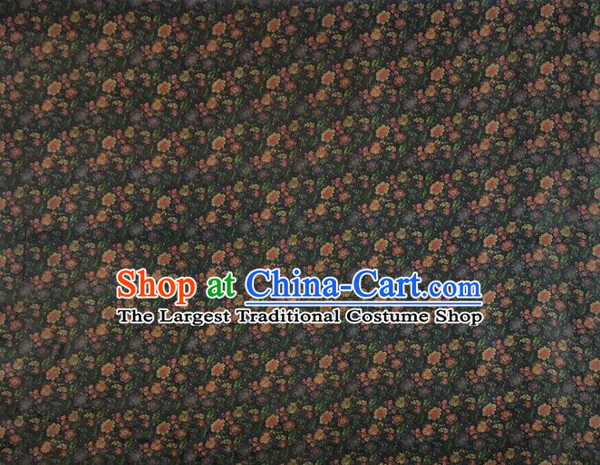 Chinese Classical Flowers Pattern Navy Watered Gauze Asian Top Quality Silk Material Hanfu Dress Brocade Cheongsam Cloth Fabric