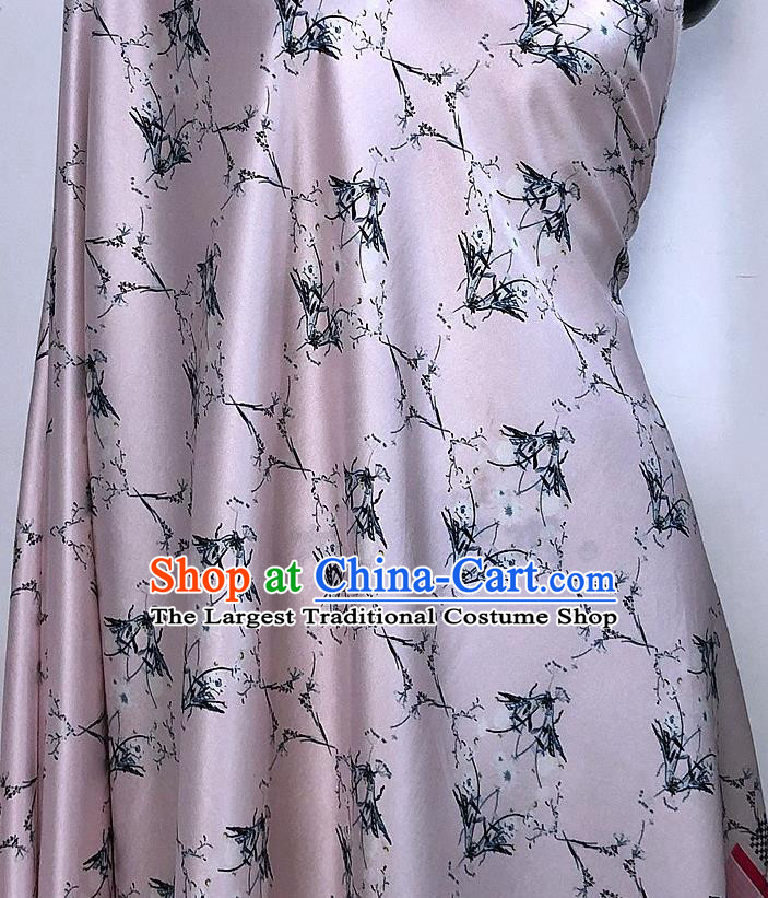 Chinese Classical Bouquet Pattern Pink Watered Gauze Asian Top Quality Silk Material Hanfu Dress Brocade Cheongsam Cloth Fabric