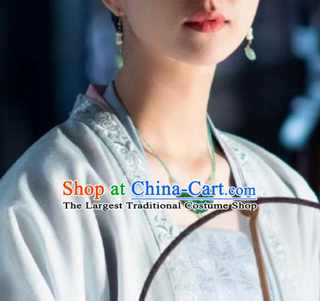 Chinese Handmade Jade Necklace Traditional Hanfu Jewelry Accessories Song Dynasty Queen Beads Necklet for Women