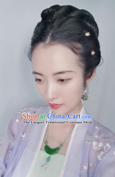 Chinese Handmade Jade Necklace Traditional Hanfu Jewelry Accessories Song Dynasty Queen Beads Necklet for Women