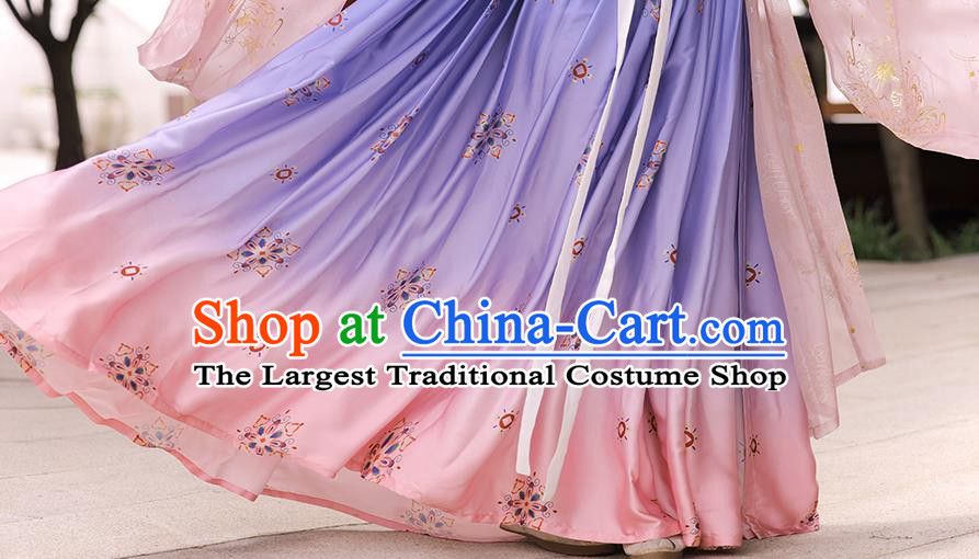 Chinese Tang Dynasty Noble Princess Cape and Dress Traditional Hanfu Garment Ancient Palace Lady Historical Costumes for Women