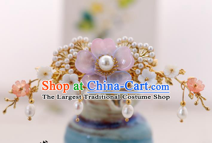 Chinese Classical Wedding Pine Hair Comb Traditional Bride Hair Accessories Handmade Hanfu Tassel Hairpins Complete Set
