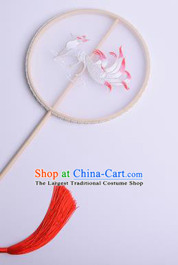 Handmade Chinese Traditional Dance Silk Fan Accessories Decoration Hanfu Embroidered Fox Palace Fan for Women
