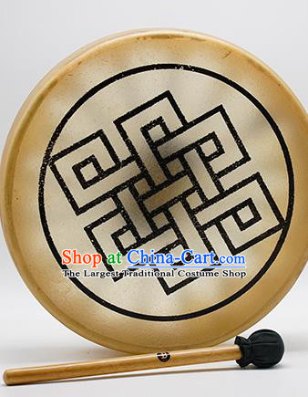 German Traditional Musical Instruments Endless Knot Pattern Drum Religious Shaman Drum Shamanic Tupan Cowhide Drums