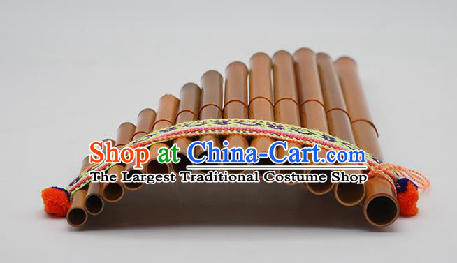 Peru Traditional Musical Instruments Indian Religious Panpipe Wind Instrument Thirteen Scale Pan Flute