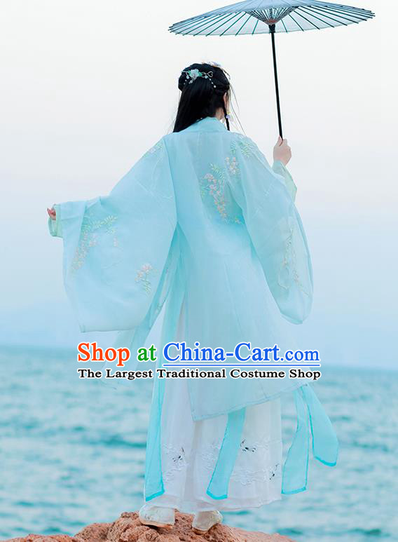 Chinese Tang Dynasty Court Lady Costumes Traditional Ancient Royal Princess Hanfu Garment Embroidered Blouse Strapless and Skirt for Women