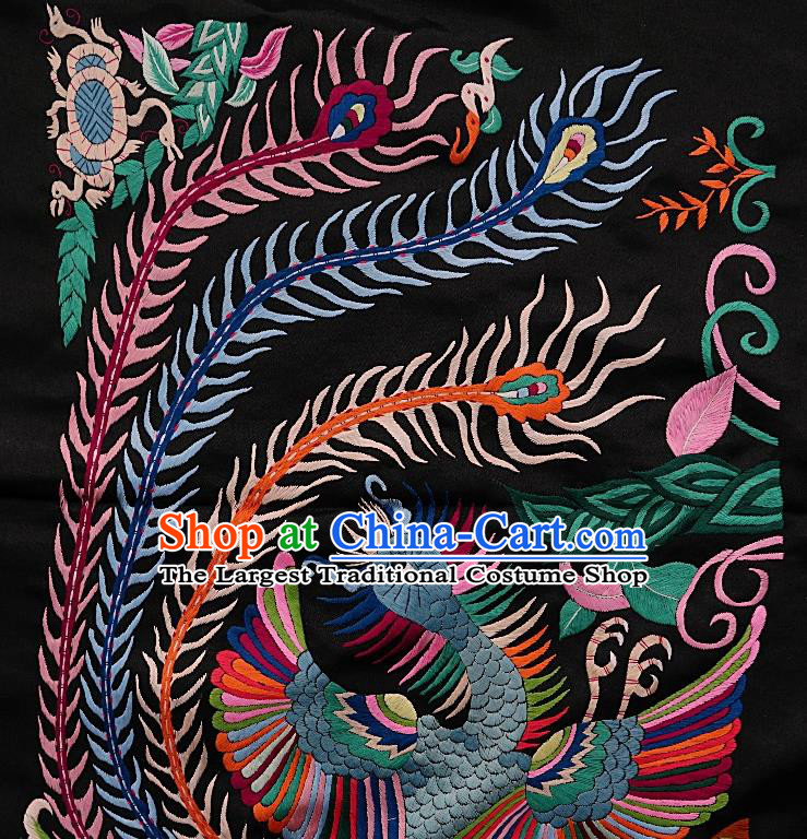 Chinese Traditional Embroidered Phoenix Fabric Patches Handmade Embroidery Craft Embroidering Applique Miao Ethnic Accessories