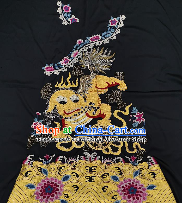 Chinese Traditional Embroidered Kylin Fabric Patches Handmade Embroidery Craft Embroidering Silk Cheongsam Applique Accessories