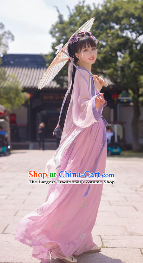 Traditional Chinese Song Dynasty Princess Costumes Ancient Court Lady Hanfu Garment Embroidered BeiZi Blouse Strapless and Skirt Full Set