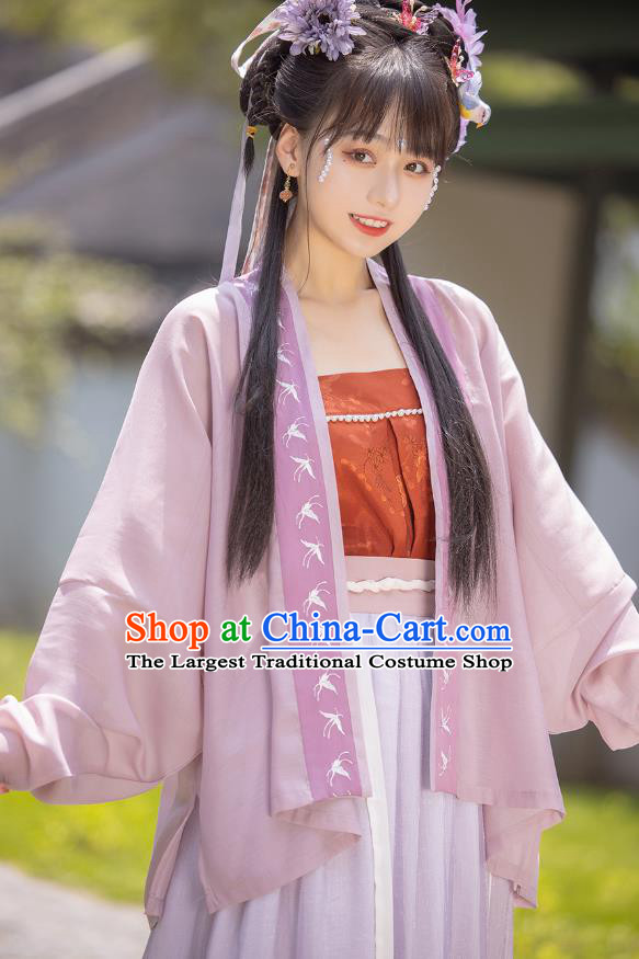 Chinese Song Dynasty Palace Princess Costumes Traditional Ancient Court Lady Hanfu Garment BeiZi Top Blouse and Skirt Full Set
