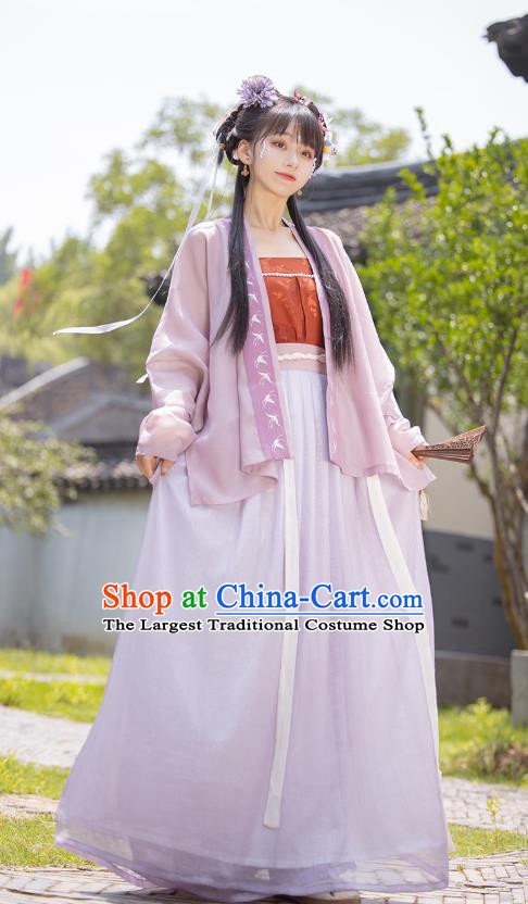 Chinese Song Dynasty Palace Princess Costumes Traditional Ancient Court Lady Hanfu Garment BeiZi Top Blouse and Skirt Full Set