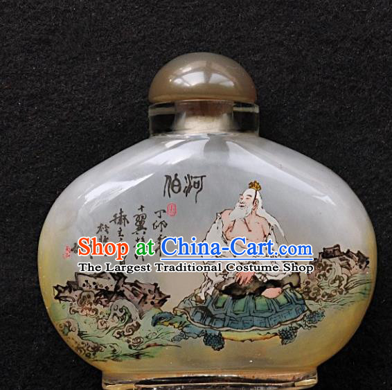 Chinese Handmade Snuff Bottle Traditional Inside Painting Tiger God Snuff Bottles Artware