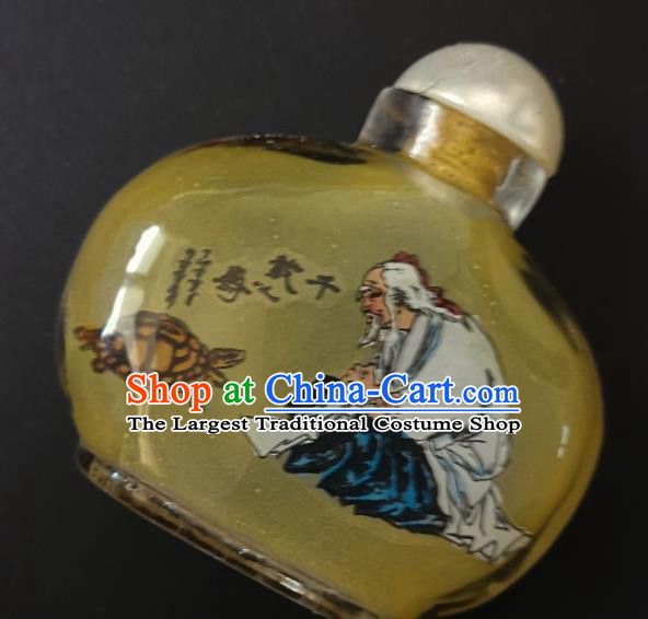 Chinese Handmade Snuff Bottle Traditional Inside Painting Old Man Tortoise Snuff Bottles Artware